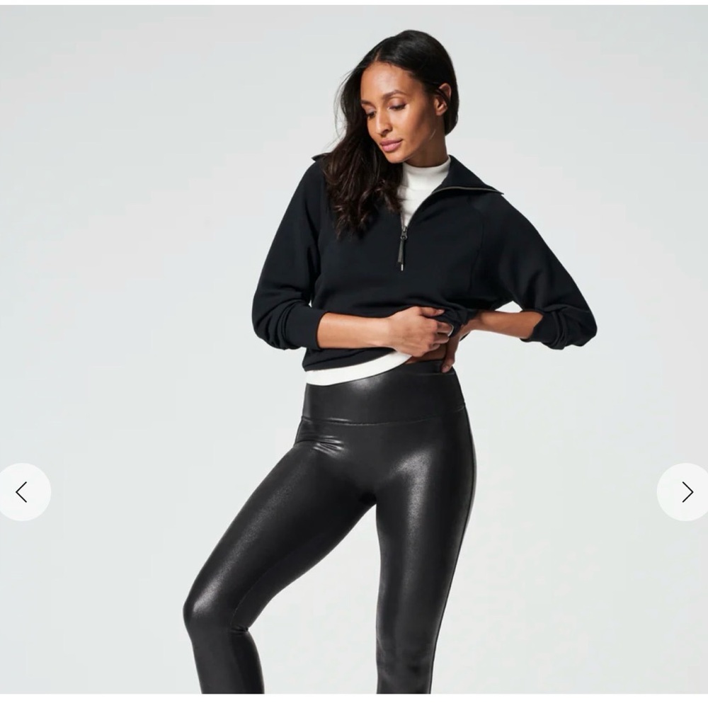 SPANX Black Faux Leather Leggings